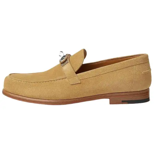 HERMES Destin Suede Loafers Men's Brown