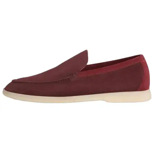 Loro Piana Summer Walk Suede Loafers Men's Red