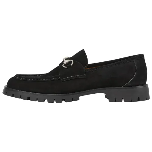 GUCCI Horsebit Suede Loafers 3.2cm Men's Black