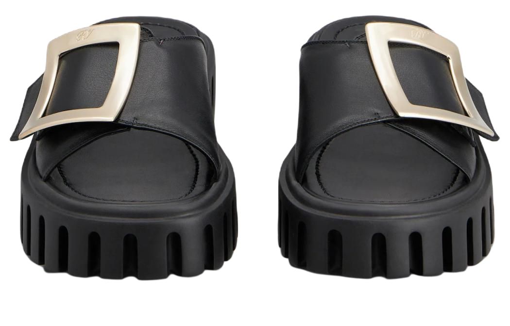 Roger Vivier Viv' Go Thick Odor Resistant Slide Slippers 3.5cm Women's Black