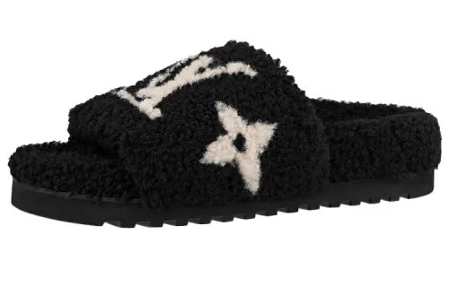 LOUIS VUITTON Paseo Comfort Mules 'Black With White Logo' Women's
