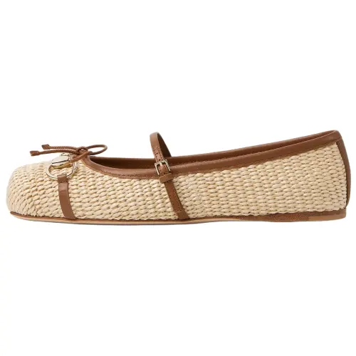 GUCCI Horsebit Flat Mary Jane Shoes Women's Beige