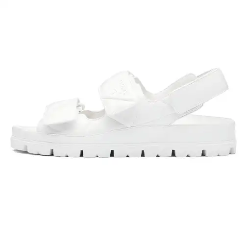 PRADA Padded Nappa Leather Sandals 'White' Women's