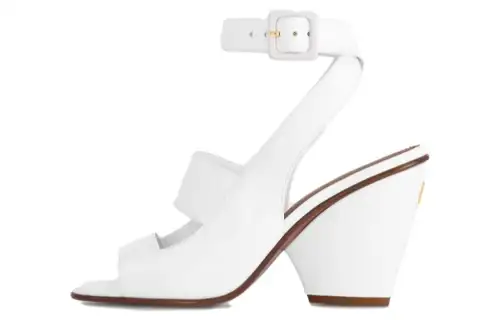 LOUIS VUITTON Trinity One Strap Sandals 8cm Women's White