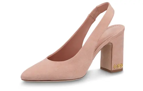 LOUIS VUITTON Donna Leather Chunky Heel High Heels 8.5cm Women's Pink