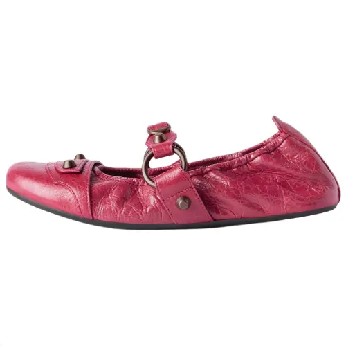 Balenciaga City Flat Mary Jane Shoes Women's Raspberry
