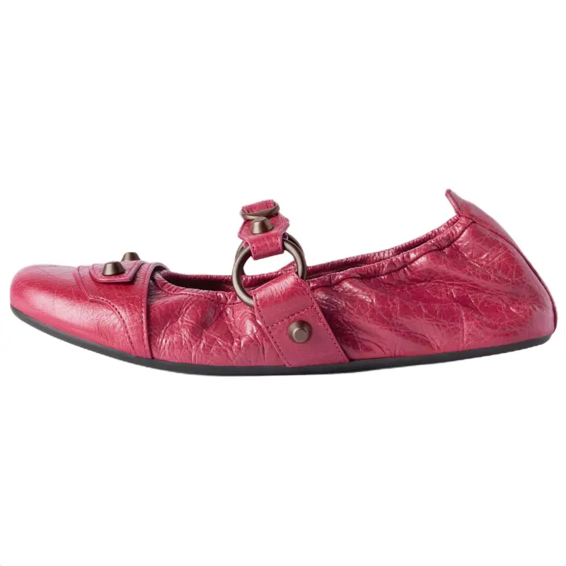Balenciaga City Flat Mary Jane Shoes Women's Raspberry