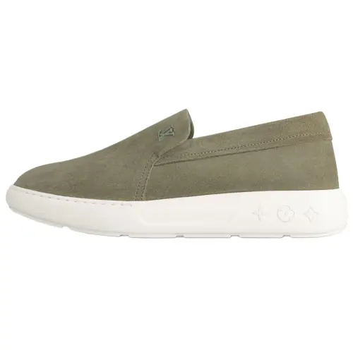 LOUIS VUITTON Pacific Cow Leather Loafers Men's Green