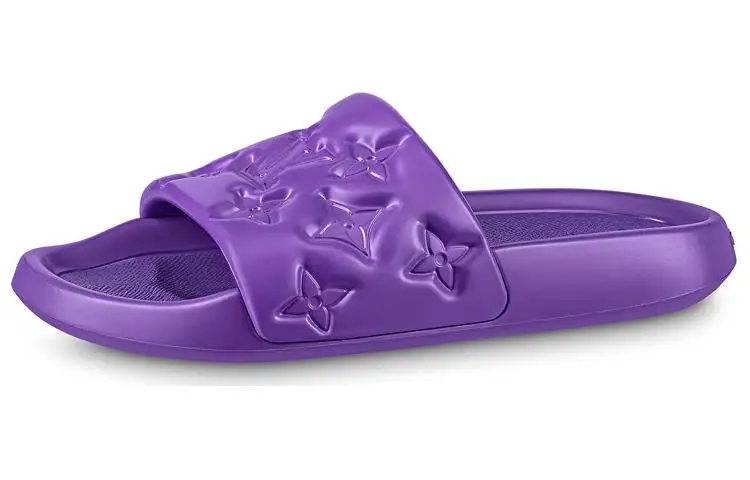 LOUIS VUITTON Waterfront Abrasion Resistant Quiet Slide Slippers Men's Purple