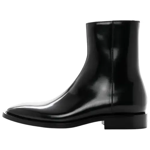 Balenciaga Leather Ankle Boots 3cm Men's Black