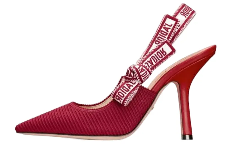 DIOR J'Adior Chunky Heel High Heels 10cm Women's Red
