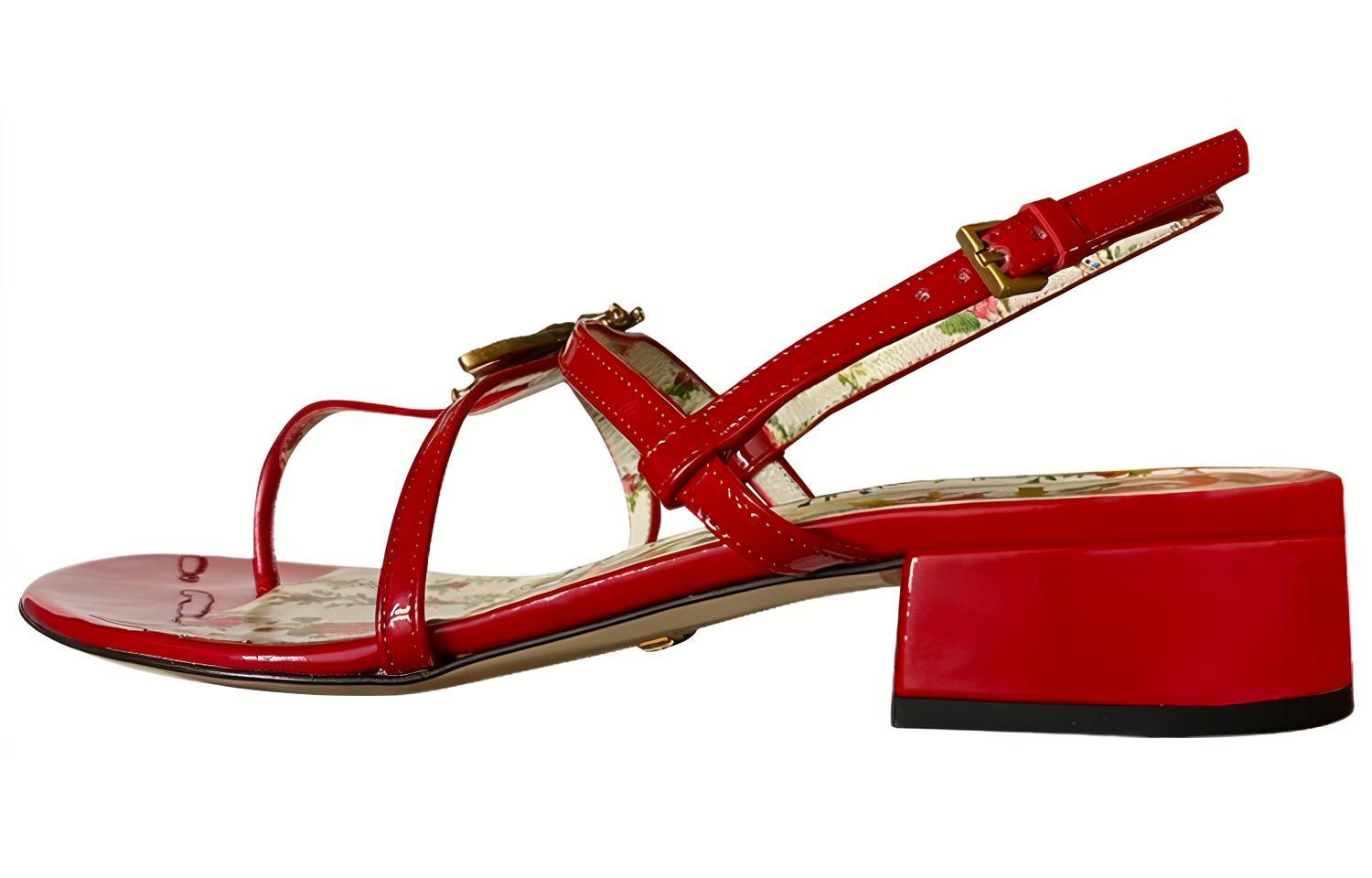 Женские сандалии Gucci Hibiscus (красные)