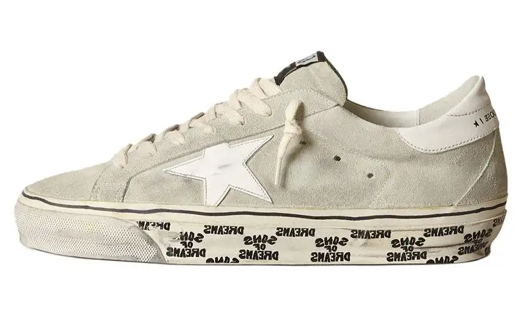 Golden Goose Super Star Leather Stylish Skateboarding Shoes Men's Gray Distressed