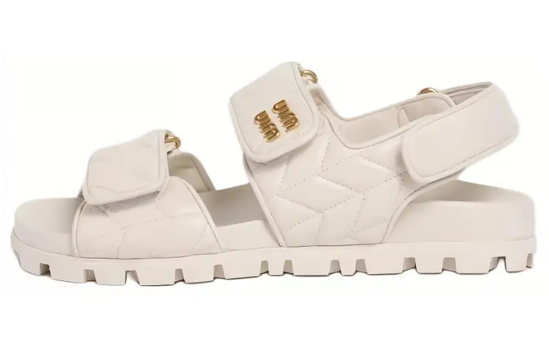 MIU MIU Matelassé Logo-plaque Sandals