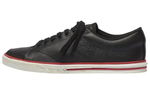 Balenciaga Triple S Leather Low top Stylish Skateboarding Shoes Women's Black Distressed