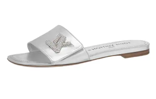 LOUIS VUITTON Shake Slide Slippers Women's Silver