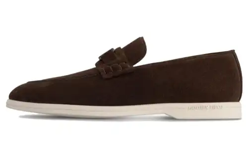 LOUIS VUITTON Estate Suede Loafers Men's Brown