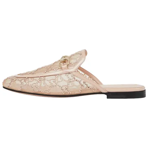 GUCCI Closed Toe Slippers 1cm Women's Beige