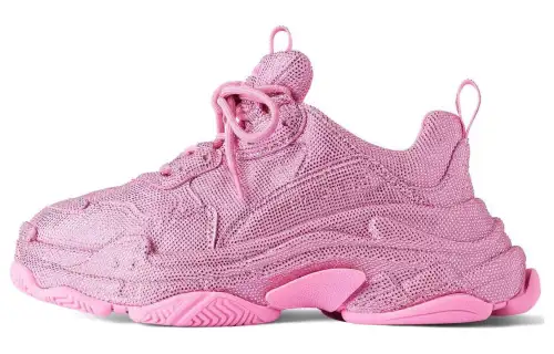 Balenciaga Triple S Artificial Leather Low top Casual Shoes Women's Pink