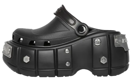 Balenciaga Hardcrocs Slide X Crocs 'Nero Silver' Women's