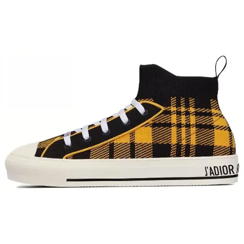 DIOR Walk'n'Dior Platform Shoes Comfortable And Trendy High top Stylish Skateboarding Shoes Women's Yellow Black