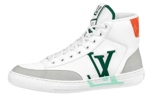 LOUIS VUITTON Lv Charlie Ankle Sneakers 'White With Green Side Logo'