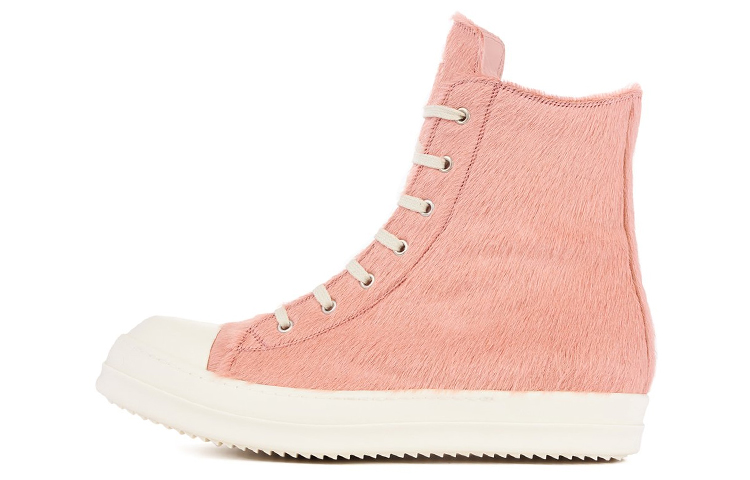 RICK OWENS/RO Runway Cow Leather High top Stylish Skateboarding Shoes Women's Pink