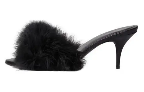 Balenciaga Boudoir 70mm Sandals 'Black Feathers' Women's