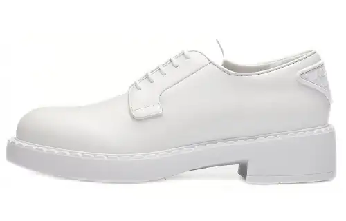 PRADA Leather Casual Shoes 4cm Women's White