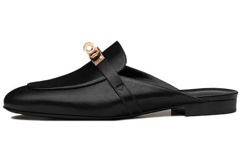 HERMES Oz Closed Toe Slippers Women's Black