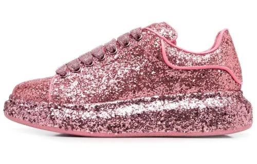Alexander McQueen Larry Oversize Glittered Sneakers 'Rose Pink' Women's