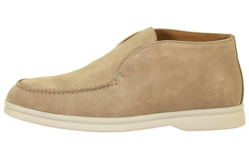 Loro Piana Leather Ankle Boots Women's Light Brown
