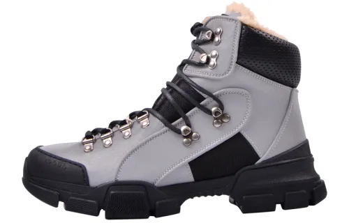 GUCCI Flashtrek High Boots Silver Black