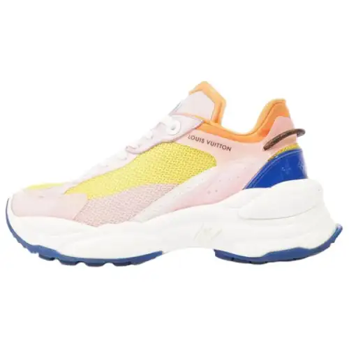 LOUIS VUITTON Run 55 Low top Sports Casual Shoes Women's Yellow Pink