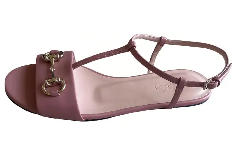 GUCCI Leather One Strap Sandals Women's Pink