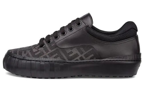 FENDI Force Fabric Low top Low top Stylish Skateboarding Shoes Men's Black