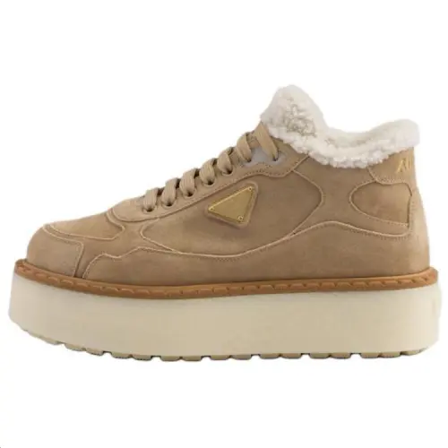 PRADA Suede Low top Skateboard Shoes Women's Brown