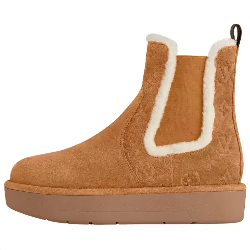 LOUIS VUITTON Aspen Short Chelsea Boots Women's Brown