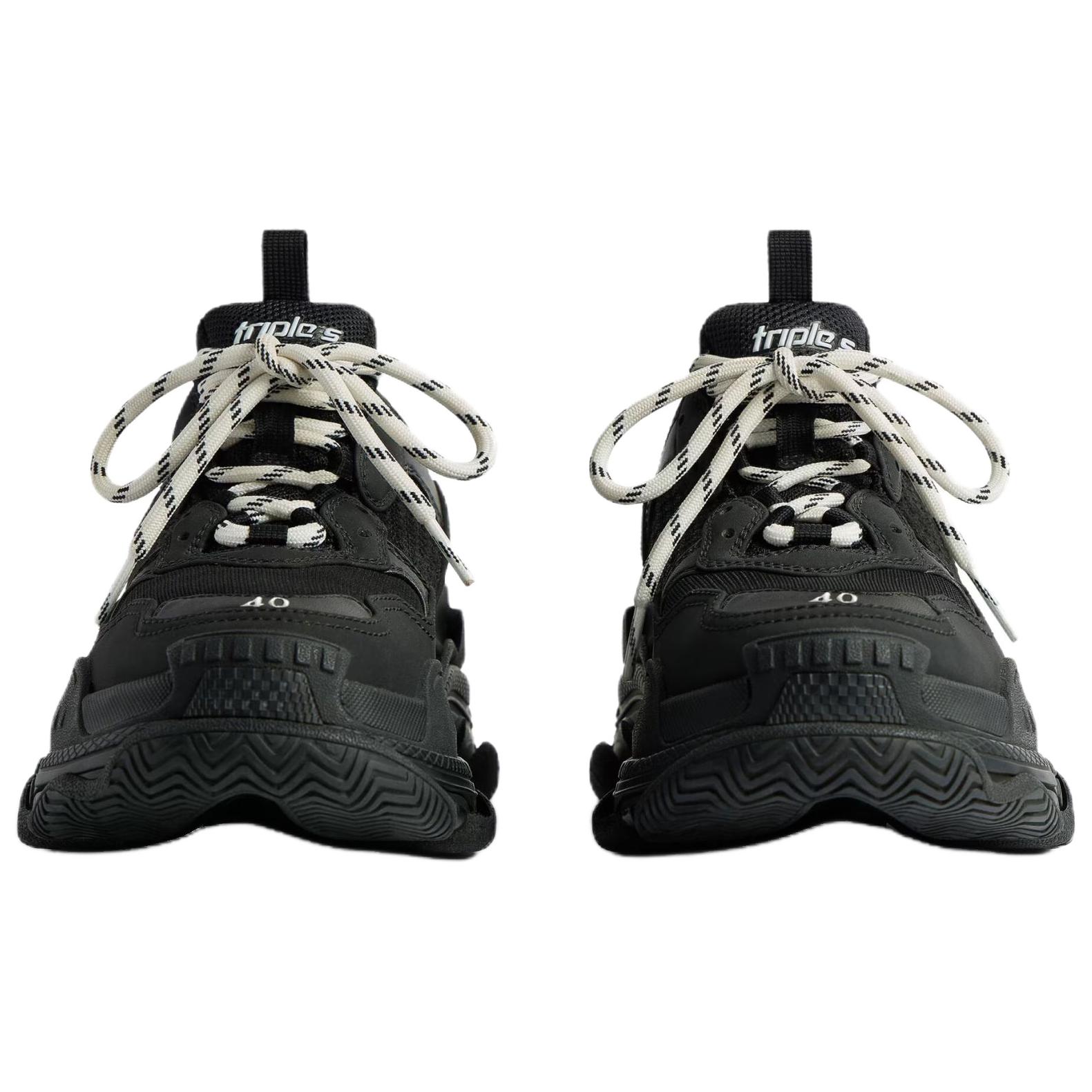 Мужские кроссовки Balenciaga Triple S (черные) — фото 4
