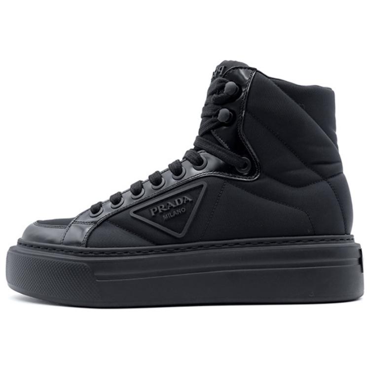 Мужские кеды Prada Flat High Top (черные)