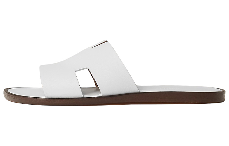 HERMES Izmir Sandal Blanc Smooth Calfskin Leather