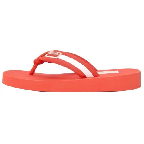 KENZO Logo-patch Striped Flip Flops