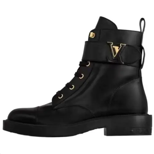 LOUIS VUITTON Citizen Cow Leather Ankle Boots Women's Black