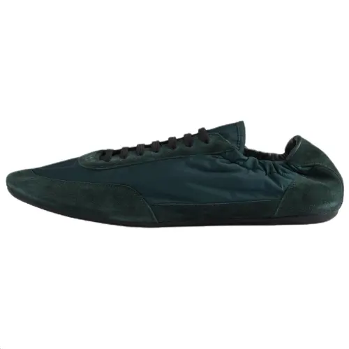 PRADA Re Nylon Collapse Leather, Suede Low top Casual Shoes Men's Green
