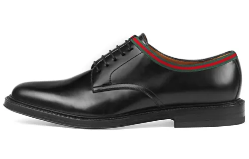 Gucci Web Lace Up 'Black Green Red'