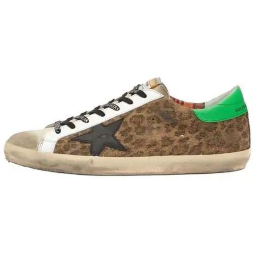 Golden Goose Super Star Skateboard Shoes Men's Low Top Leopard Print