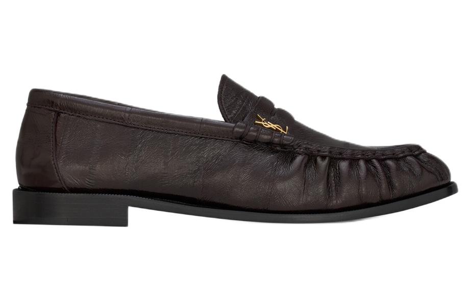 Женские лоферы SAINT LAURENT CASSANDRE 1.5cm (темно-коричневые) — фото 2