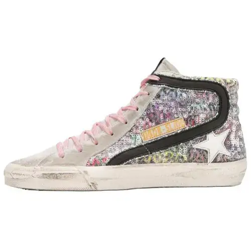 Golden Goose Slide Skateboard Shoes Women's High Top Multicolor