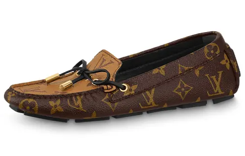 LOUIS VUITTON Gloria Casual Shoes Women's Brown Yellow