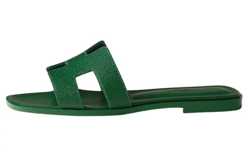 HERMES Oran Slide Slippers Women's Green